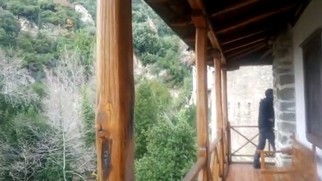 Mount Athos 2018, the view outside the pilgrims' dormitories