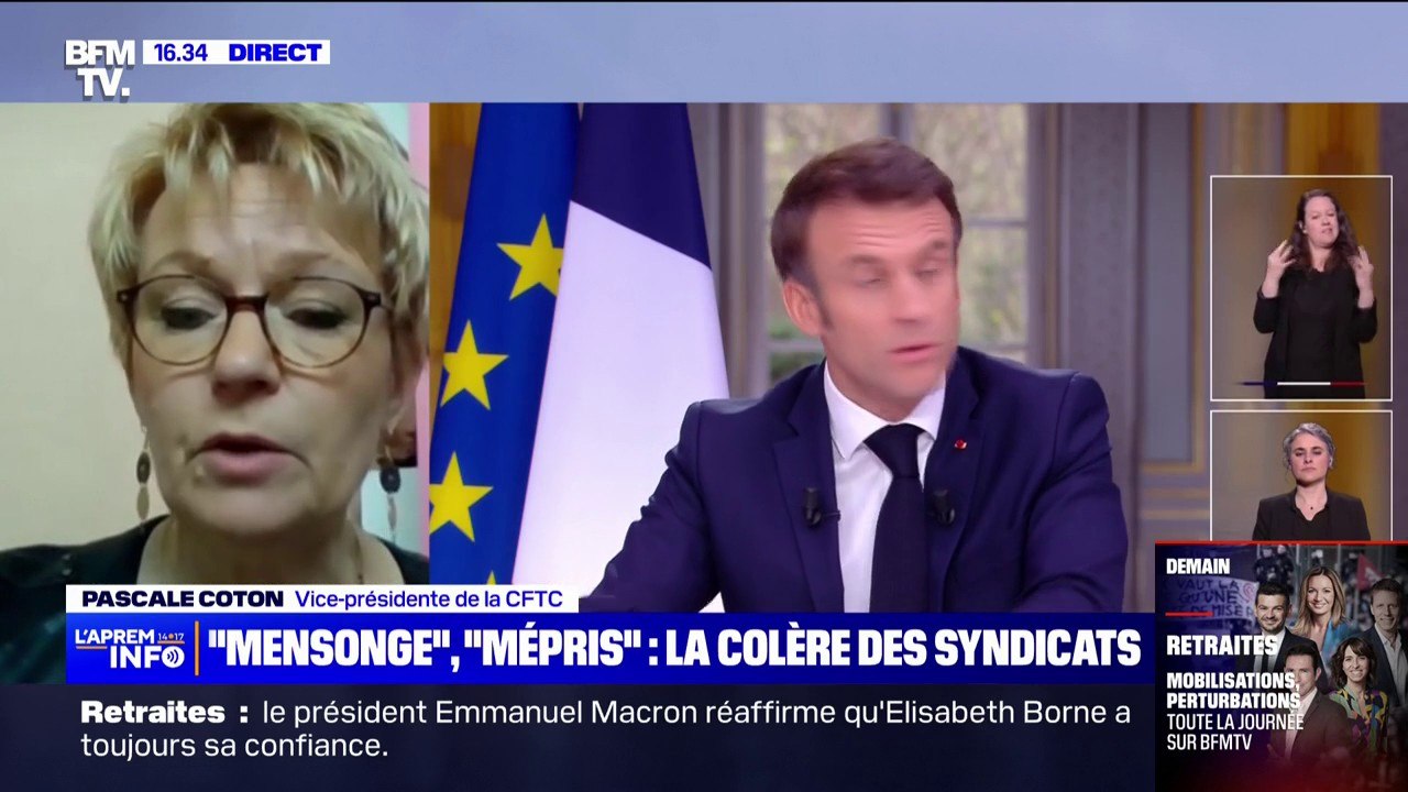 Pascale Coton (CFTC): "Les propos d'Emmanuel Macron sont inadmissibles"