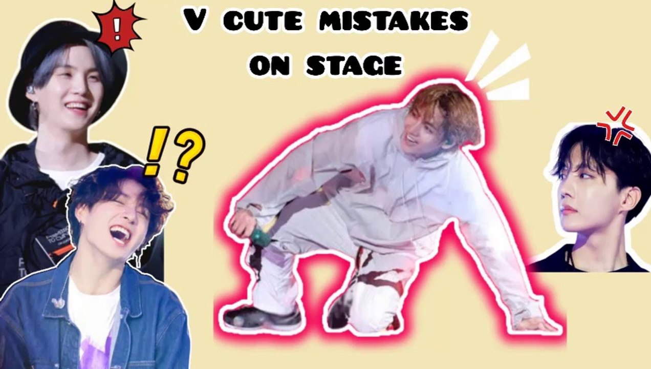 BTS V cute mistakes on stage #bts #v #taehyung #뷔