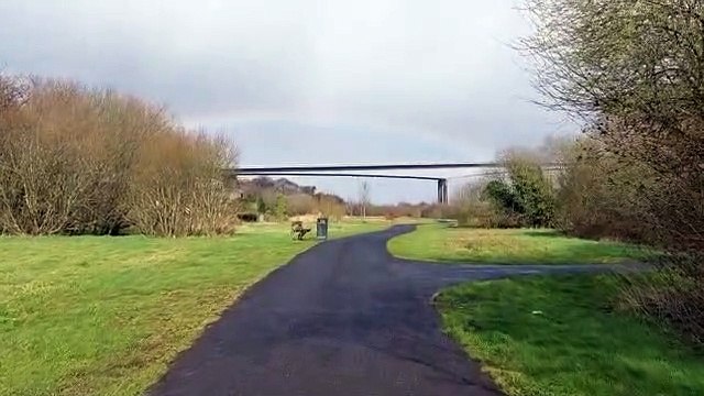 Rainbow by the Foyle Bridge in Derry