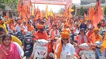 राजस्थान में यहां निकली तीन किमी लंबी भगवा रैली, जयश्री राम के नारों से गूंजा शहर
