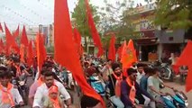 हिन्दू नव वर्ष पर नगर में निकाली गई भगवा बाइक रैली