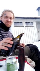Opening a Champagne Bottle With an Axe