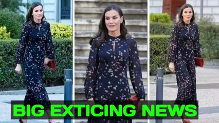 ROYAL SHOCKED! Queen Letizia recycles a chic polka-dot dress with £1,449 earrings, In Madrid today