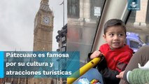 Papá lleva a su hijo a Londres y su reacción se viraliza: “Se parece a Pátzcuaro”