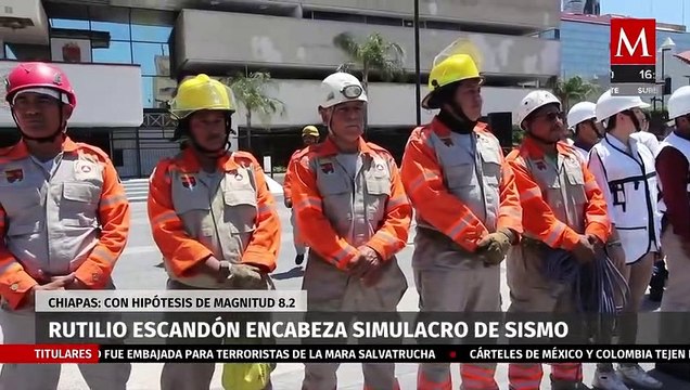 Realizan simulacro de sismo magnitud 8.2 en Chiapas