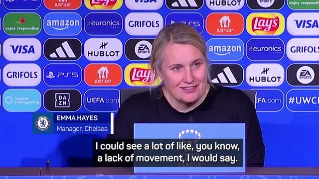 Hayes 'satisfied' with Chelsea first leg lead at Lyon