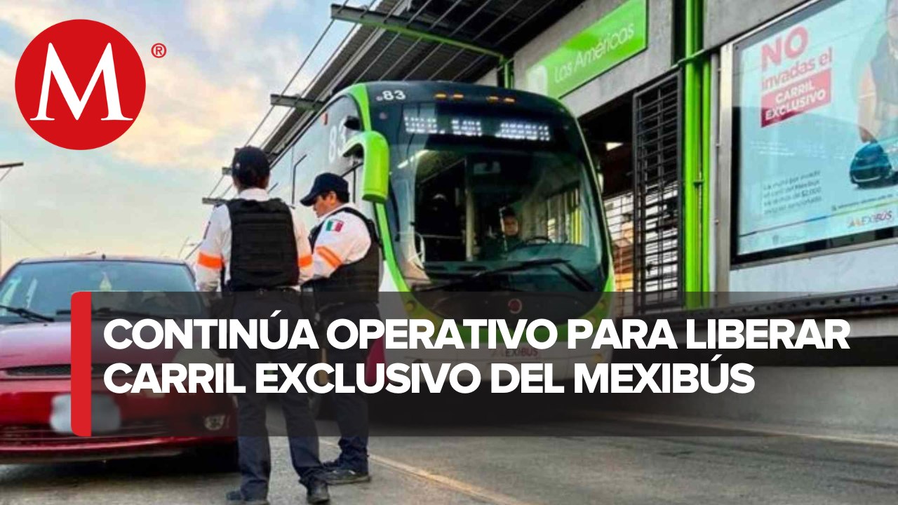 Autoridades realizan un operativo en Edomex para evitar la invasión en carril del Mexibús