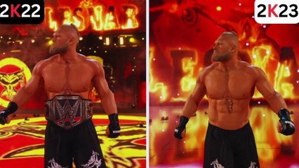 2K23 VS 2K22 Brock Lesnar Entry Comparison | Gameplay | difference between 2k23 and 2k22