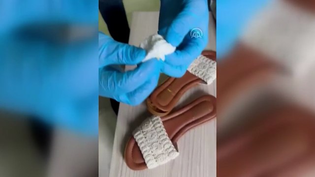 Kargoyla gelen terliğin tabanında uyuşturucu ele geçirildi