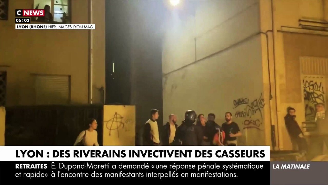 Retraites - A Lyon, des riverains en colère s'en sont pris aux casseurs: "Allez brûler votre quartier ! Allez brûler vos voitures !" - Regardez