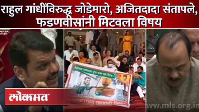राहुल गांधींविरोधात विधानभवन परिसरात आंदोलन, अजित पवार संतापले! Ajit Pawar Angry | Fadnavis |SA4