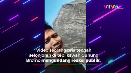 Pria Ini Mempermainkan Nyawa di Tepi Kawah Gunung Bromo