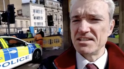 Police on scene as Commercial Street in Sheffield is closed after a collision