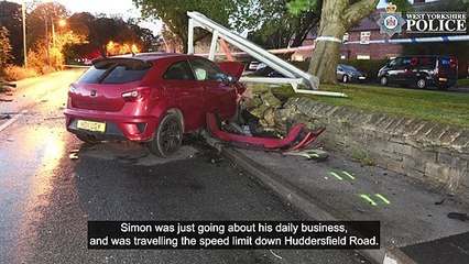 Watch moment two cars are seen racing each other before crashing and killing Yorkshire man