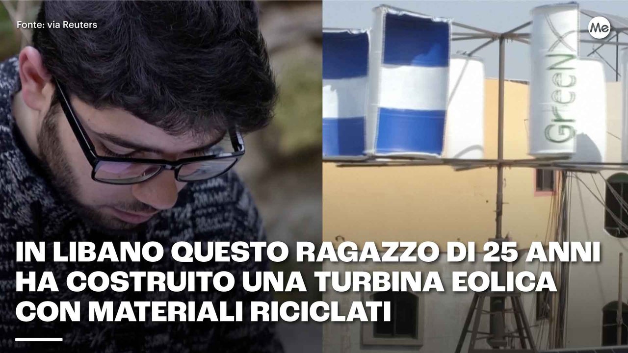 In Libano questo ragazzo di 25 anni ha costruito una turbina eolica con materiali riciclati