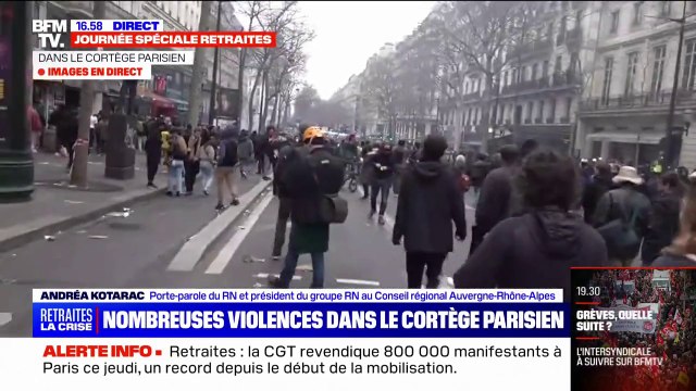 Andréa Kotarac: Il y a une stratégie politique du gouvernement de jouer avec les milices d'extrême gauche pour décrédibiliser le mouvement qui est énorme