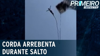 Corda de bungee-jump arrebenta durante salto de turista
