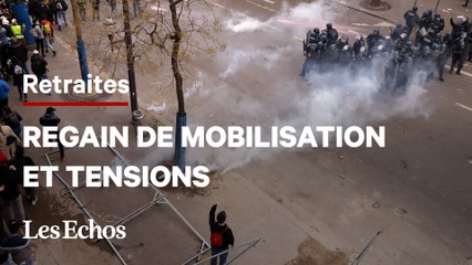 Retraites : la 9e journée de mobilisation refait le plein, mais les tensions augmentent