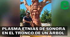 Mario plasma etnias de Sonora en el tronco de un árbol | EXPRESO