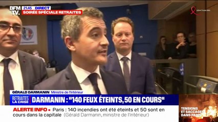 Retraites: Gérald Darmanin déplore "149 blessés chez les policiers et les gendarmes"