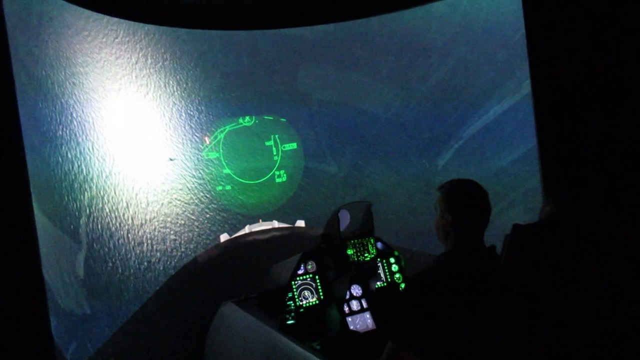 Pilot Center. training with F-16 Flight simulator