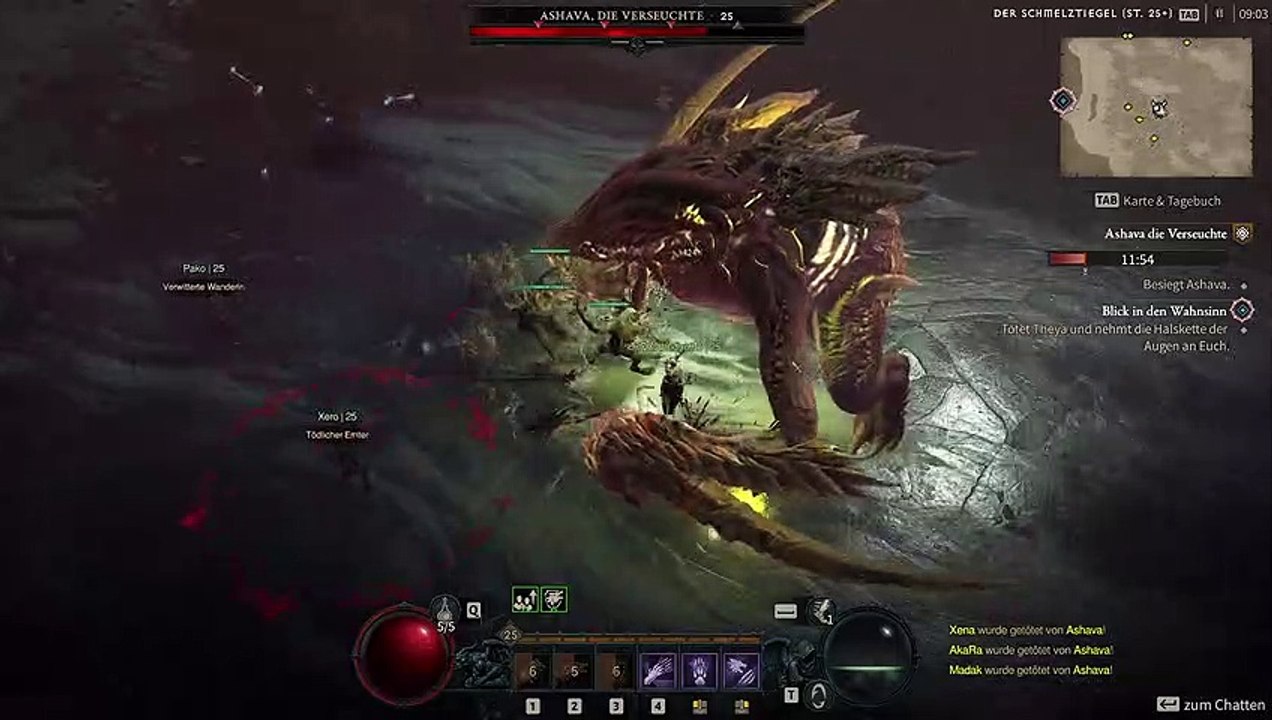 Diablo 4: Gameplay vom Werwolf-Druiden gegen Weltboss Ashava