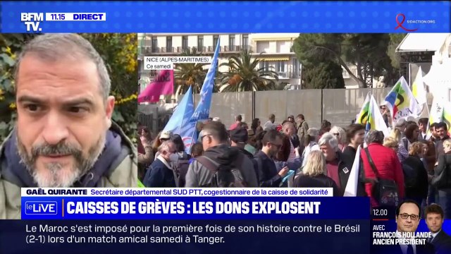 La multiplication des dons pour les caisses de grèves est un formidable encouragement affirme Gaël Quirante, syndicaliste SUD-PTT
