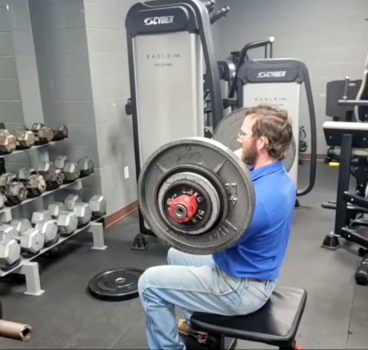 arm wrestling training, 195 lbs partial bicep curl.