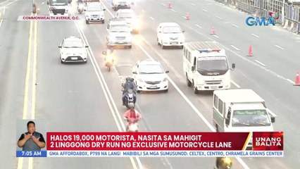 Halos 19,000 motorista, nasita sa mahigit 2 linggong dry run ng exclusive motorcycle lane | UB