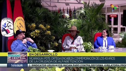 Pdte. nicaragüense encabeza conmemoración por los 43 años de la Cruzada Nacional de Alfabetización