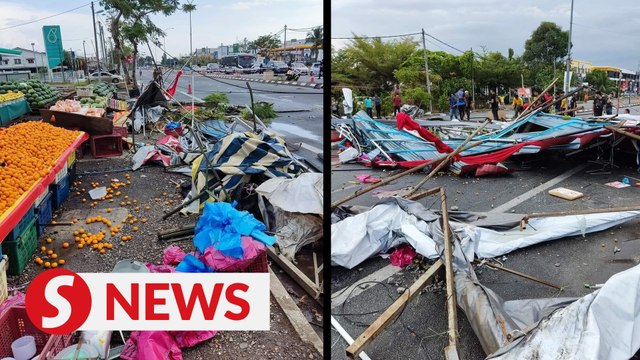 Freak storm in Jitra sees Ramadan bazaar traders' tents blown away