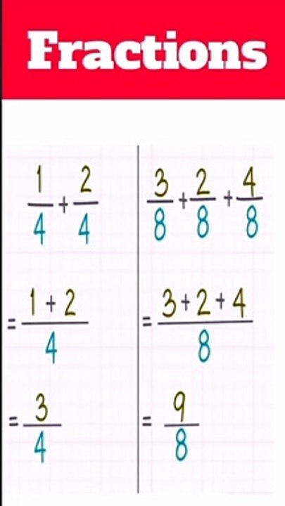 How to Add Fractions |Additionof Fractions |Fraction Addition | fractions#fractions#viral#shorts