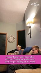 Boy Shocked When His Navy Brother Surprised Him || Heartsome