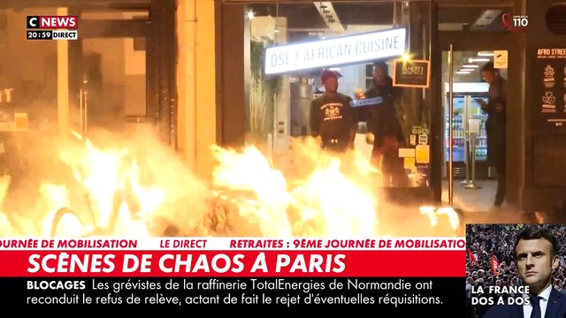 Scènes de chaos jeudi soir dans Paris avec des dizaines d'incendies et de gros dégâts dans toute la capitale