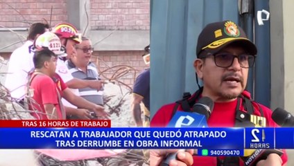 Hospital se pronuncia sobre estado de salud del obrero rescatado tras caerle tanque de agua