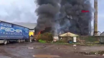 Çay fabrikasında yangın