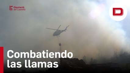 El duro trabajo de los efectivos por combatir el fuego en Castellón