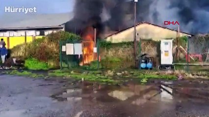 Artvin Kemalpaşa'da bulunan çay fabrikasında yangın