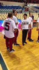 Ginebra staff wear #LAbanTENORIO shirts ahead of semis opener vs SMB