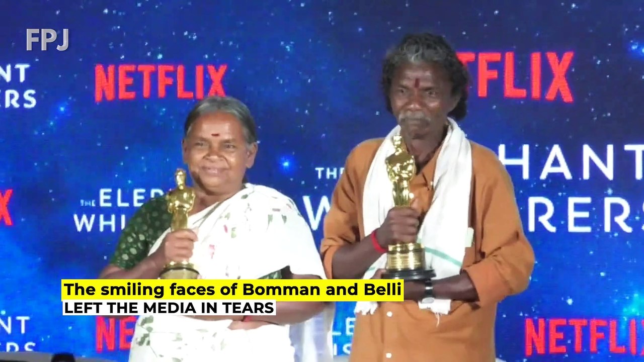 Team 'The Elephant Whisperers' introduce Bomman and Belli at First Official Press Meet in Mumbai