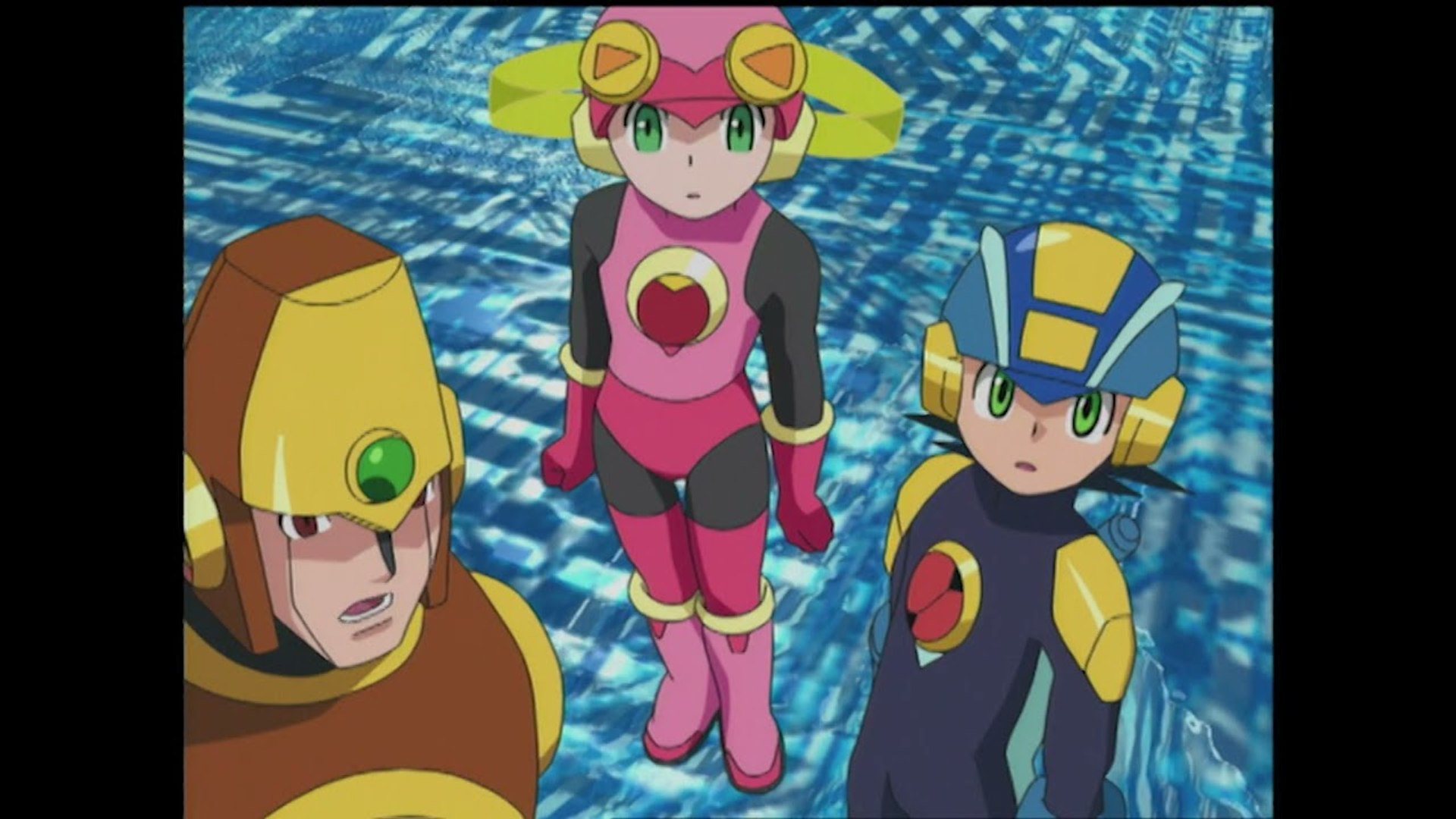 Megaman NT Warriors anime .- Rockman and Roll dressed like