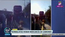 VIDEO: Normalistas roban mercancía de camiones en Morelos