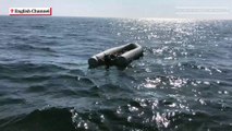 Makeshift dingy floats in Channel following migrant rescue in summer 2021