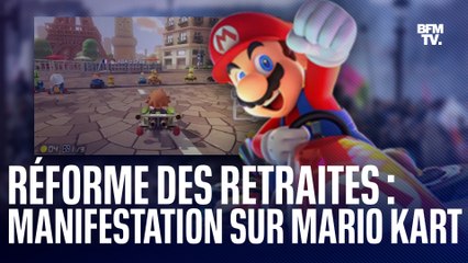 Une manifestation contre la réforme des retraites s’est organisée... sur Mario Kart
