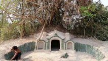 Dig Hole to Build Amazing Underground Bamboo house