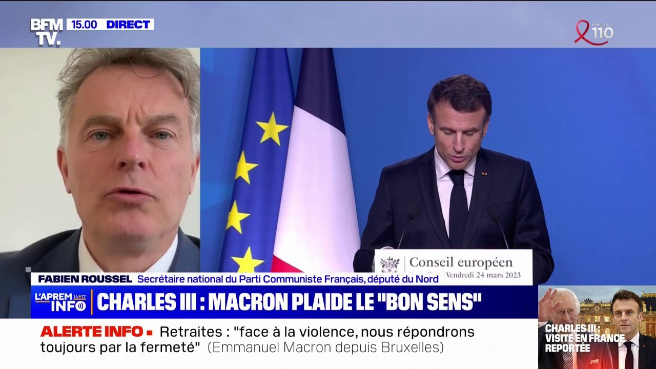Fabien Roussel sur le report de la visite de Charles III: "Ce n'est pas une bonne nouvelle que cela ait des répercussions sur nos relations avec les Britanniques"
