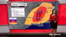 Dangerous severe weather threat gets underway across the central US