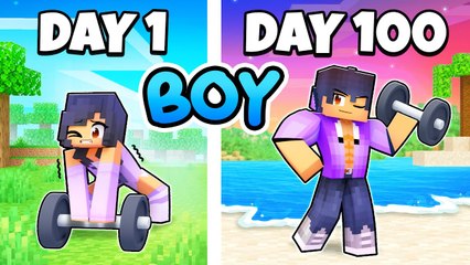 100 Surviving 100 Days as a Secret Boy in Minecraft! 🧱