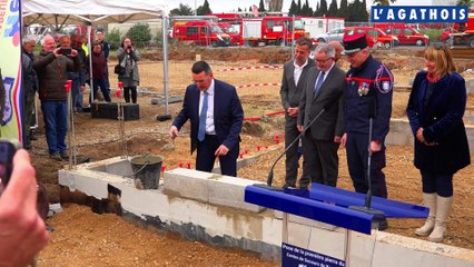 Centre de secours de Bessan : Pose de la première pierre